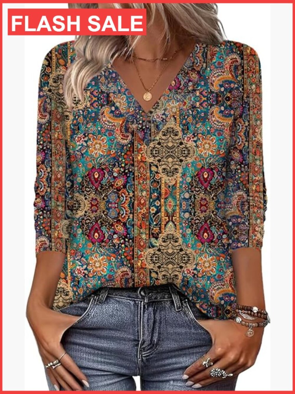 Long Sleeve V-Neck Blouse, Polyester Spandex, Regular Fit, Dressy Casual Top
